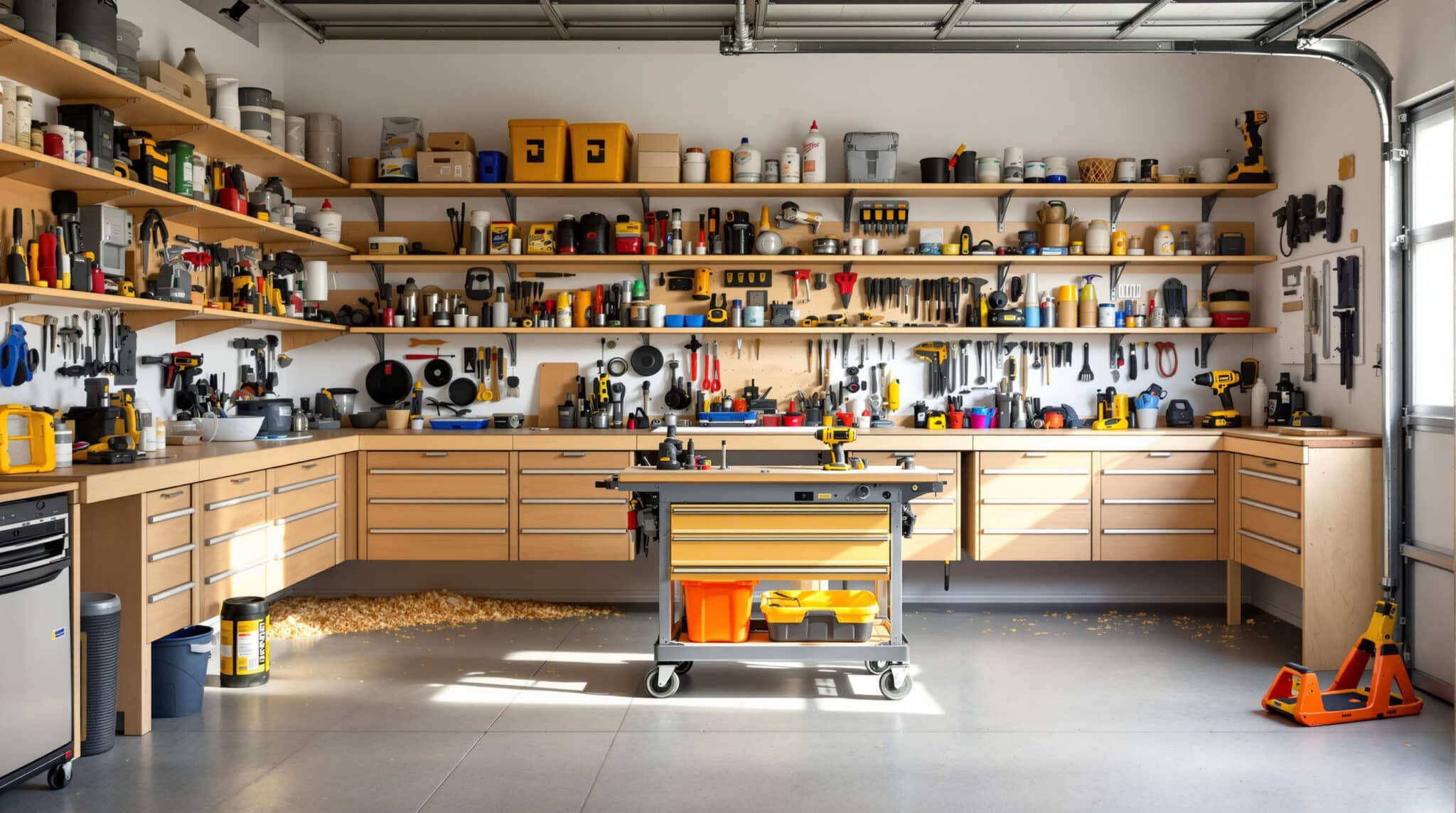 apprenez à créer des étagères solides pour votre atelier et à concevoir un établi mobile pratique, idéal pour organiser votre espace de travail et faciliter vos projets de bricolage.