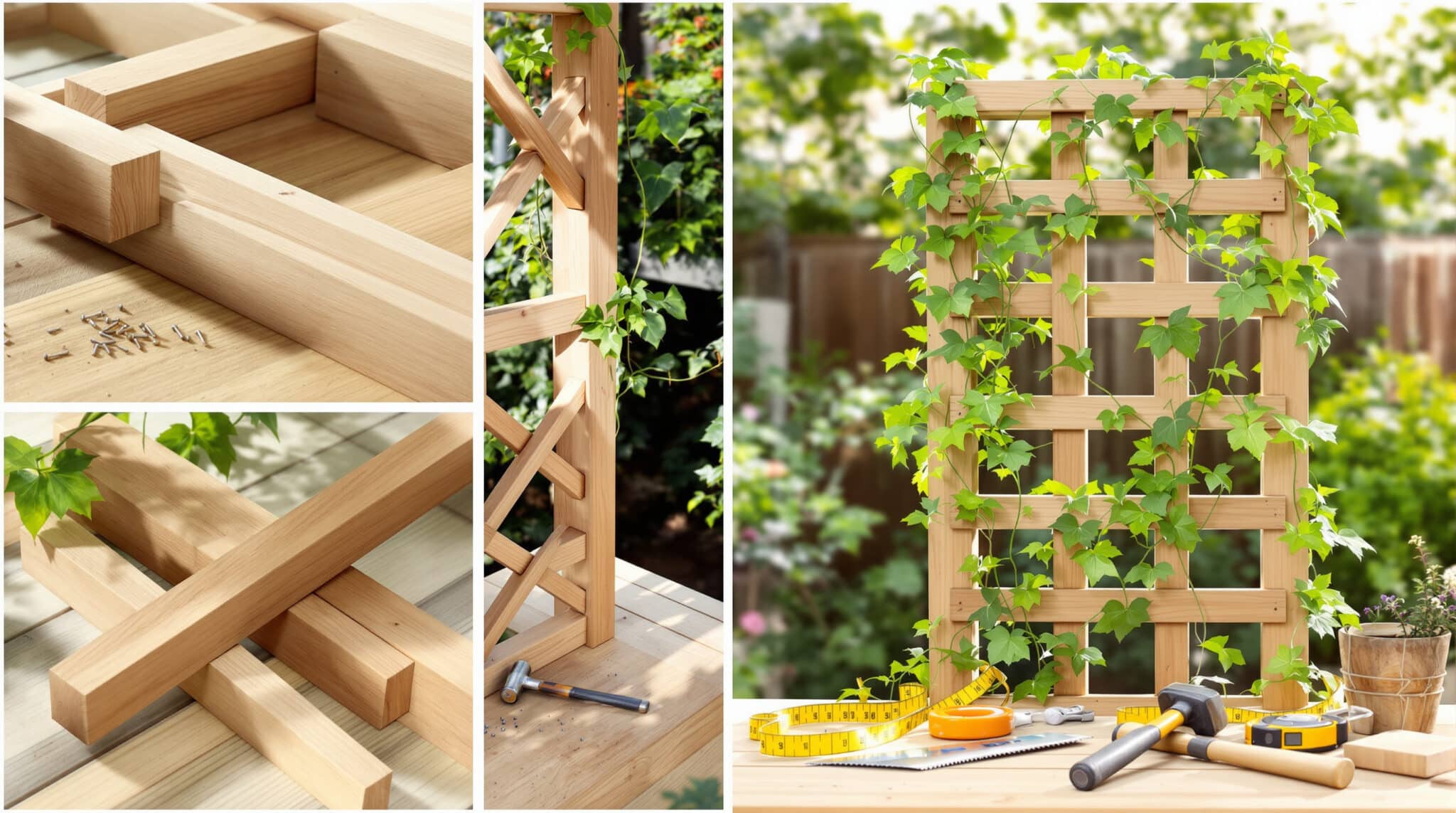 découvrez notre guide pratique pour créer un treillis en bois solide et esthétique, idéal pour soutenir vos plantes et embellir votre jardin facilement.